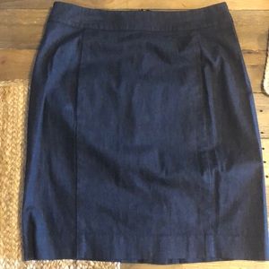 LOFT Dark Wash Denim Straight Skirt 2P